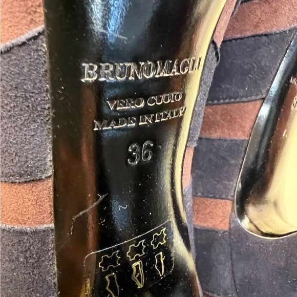 Bruno Magli Blue and Brown Heeled Boots - Picture 6 of 10